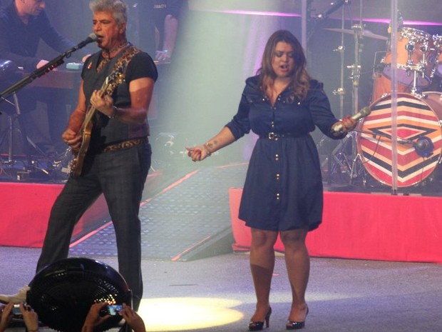 Lulu Santos e Preta Gil cantam juntos em show no Rio (Foto: Anderson Borde e Léo marinho/ Ag. News)