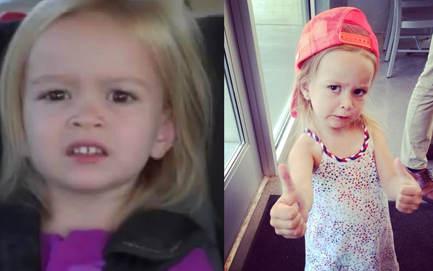 A expressão que a menina Chloe, de 3 anos, fez ao descobrir que iria para a Disney em 2013 ganhou a internet. Hoje, aos 6, ela é rainha do Instagram e dos GIFs (Foto: Reprodução/ Youtube e Instagram)