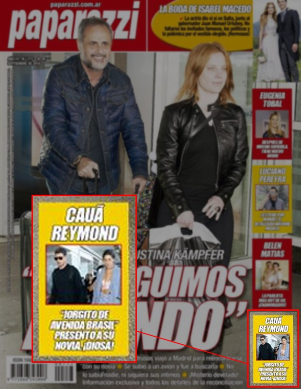  Cauã Reymond e família são destaques em revista Argentina  (Foto: Reprodução / Paparazzi)