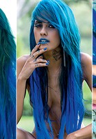 Tati Zaqui revela cuidados de beleza com seus cabelos azuis