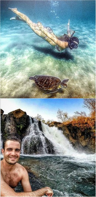 Amanda Richter e Max Fercondini visitaram lugares paradisíacos no Brasil (Foto: Reprodução do Instagram)
