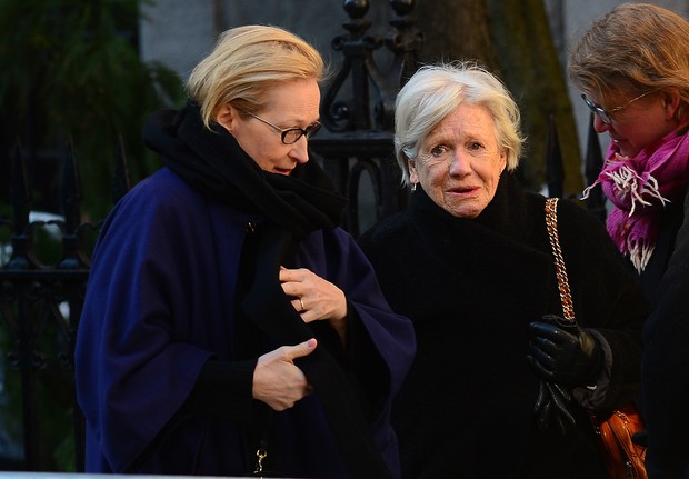 Meryl Streep no funeral de  Philip Hoffman  (Foto: EMMANUEL DUNAND / AFP)
