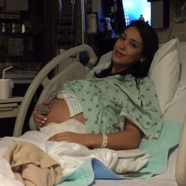 Bella Falconi em trabalho de parto (Foto: Instagram/ Reprodução)