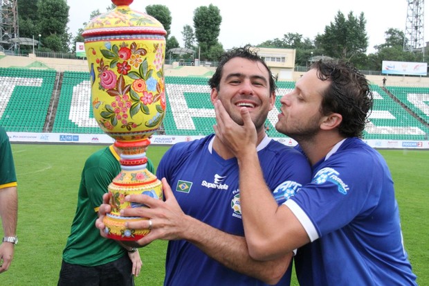 Futebol de artistas na Rússia (Foto: Cleomir Tavares / Divulgação)