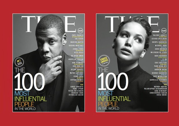 Jay-Z e Jennifer Lawrence na capa da revista Time [2] (Foto: Time/Reprodução)