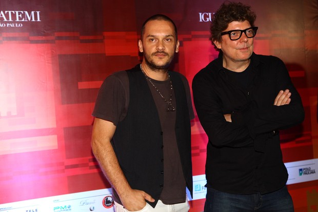 Emerson Villani e Branco Mello na estreia de "Vai que dá certo" (Foto: Iwi Onodera / EGO)
