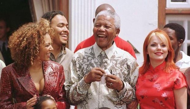 Spice Girls e Nelson Mandela (Foto: Twitter/Reprodução)