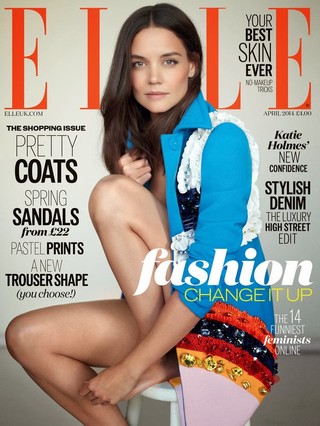 Katie Holmes na capa da revista Elle (Foto: Reprodução / Elle Magazine)