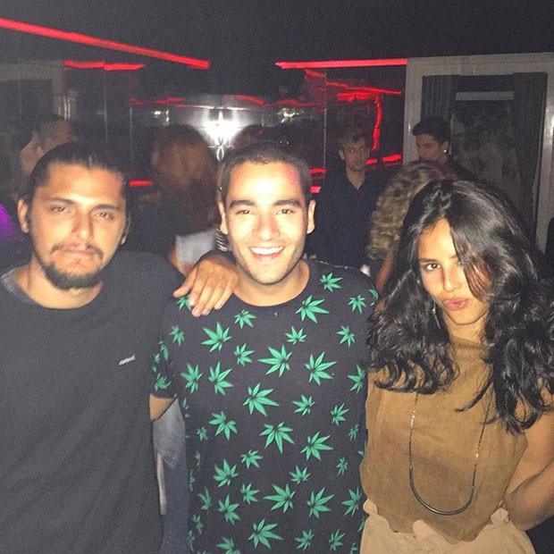 Bruno Gissoni, Murillo Lima e Yanna Lavigne em boate em São Paulo (Foto: Instagram/ Reprodução)
