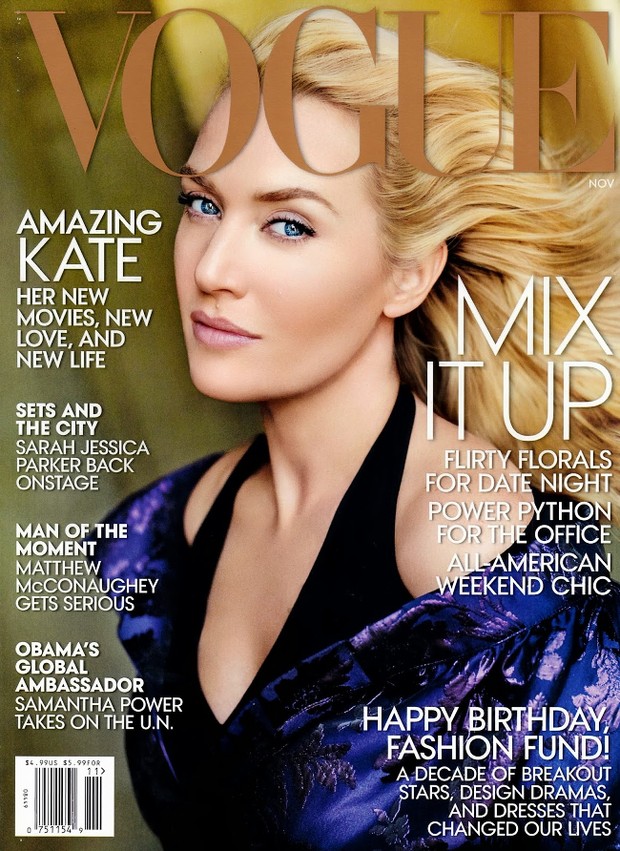 Kate Winslet na capa da Vogue (Foto: Reprodução / Vogue)