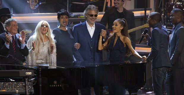 Tony Bennett, Lady Gaga, Jennifer Houdson, Andrea Bocelli,  Ariana Grande (Foto: Routers/Agencia)