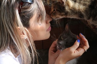 Vanessa Mesquita e gatinhos (Foto: Divulgação)