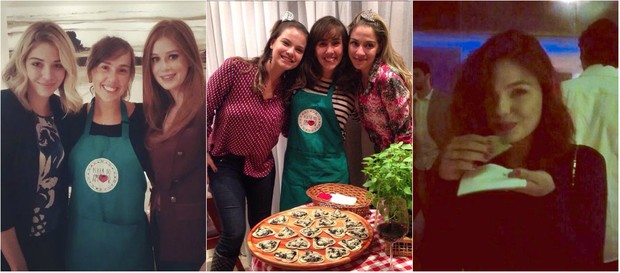 Pizza saudável: as atrizes Luma Costa, Mariana Ruy Barbosa, Milena Toscana e Isis Valverde são fãs de pizza sem glútem,sem lactose e de massa integral (Foto: Reprodução do Instagram)