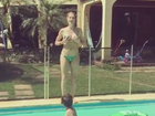 Luana Piovani aparece pulando em piscina em vídeo: 'Segura os peitos'