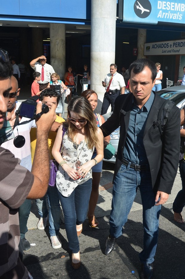 Sandy no aeroporto Santos Dumont (Foto: William Oda / AgNews)