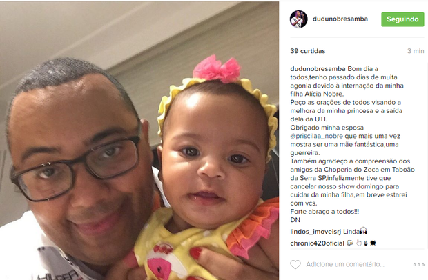 Filha de Dudu Nobre é internada (Foto: Reprodução/ Instagram)