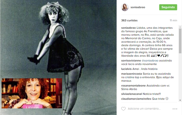 Sonia Abrão fala sobre Lidoka (Foto: Reprodução/ Instagram)