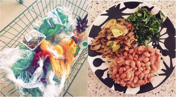 Julia Konrad só compra alimentos naturais e é fã de shitake refogado com abobrinha, cebola e alho, arroz, feijão e couve (Foto: Reprodução do Instagram)