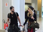 Bruno Gagliasso e Giovanna Ewbank são clicados em aeroporto