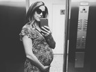 Mariana Ferrão mostra o barrigão de quase nove meses de gravidez
