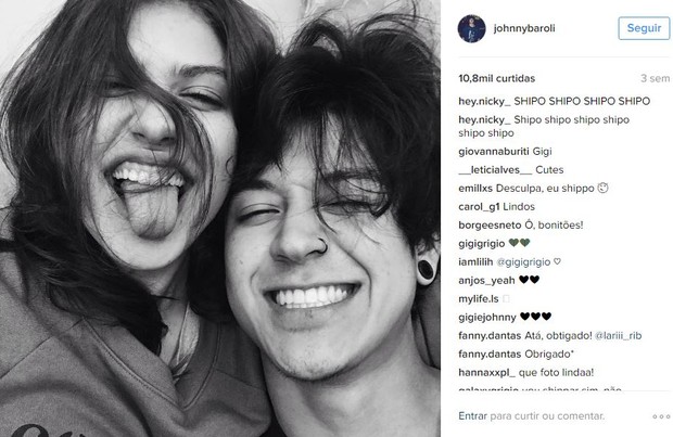 Giovanna Grigio e Johnny Baroli (Foto: Reprodução/Instagram)