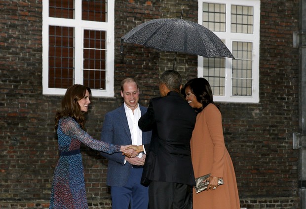 Barack Obama e família real (Foto: REUTERS/Stephen Crowley/Pool)