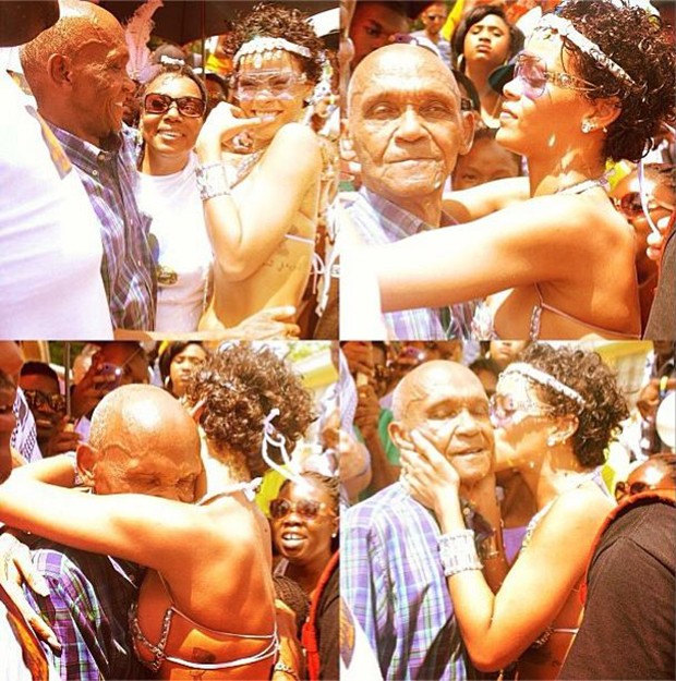 Rihanna e o avô (Foto: Instagram/Reprodução)