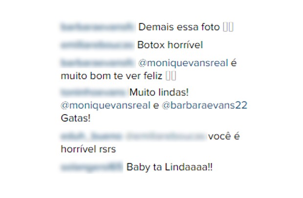 Comentário de seguidor em foto de Monique Evans (Foto: Reprodução/Instagram)