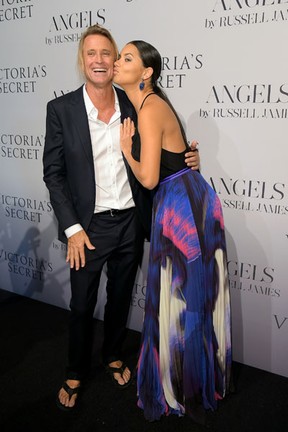 Russell James e Adriana Lima em evento em Nova York, nos Estados Unidos (Foto: Michael Loccisano/ Getty Images/ AFP)