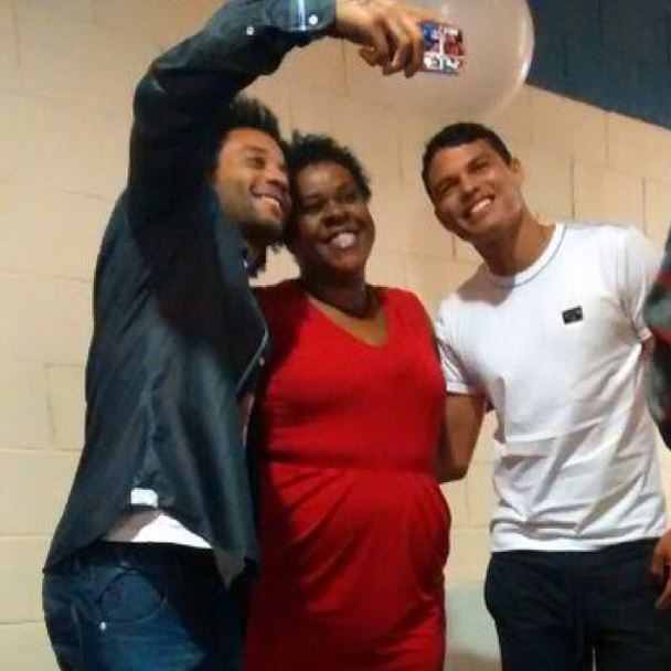 Cacau Protásio com Marcelo e Thiago Silva (Foto: Instagram/Reprodução)