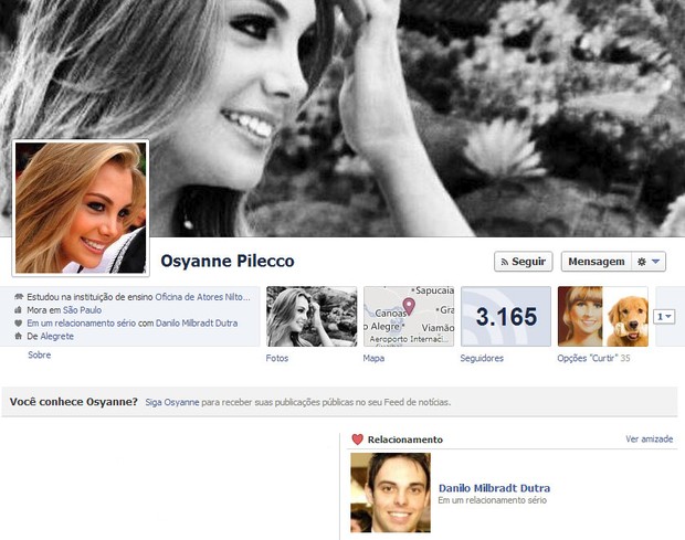 Perfil de Osyanne Pilecco  (Foto: Reprodução/Facebook)