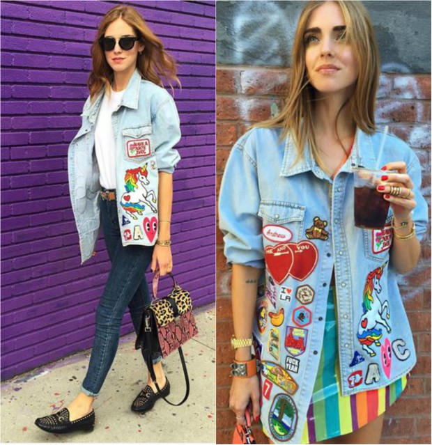 A fashionista Chiara Ferragni mostra como usar roupa com patche sem perder o estilo  (Foto: Reprodução do Instagram)