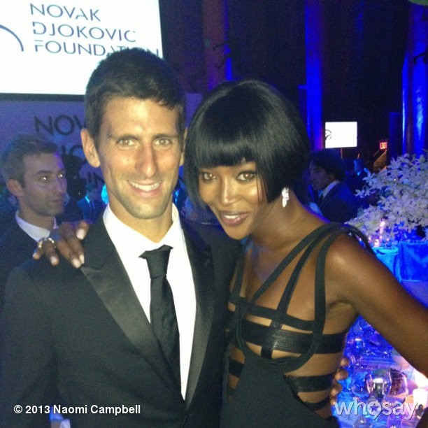 Djokovic e Naomi Campbell em festa (Foto: Instagram/ Reprodução)