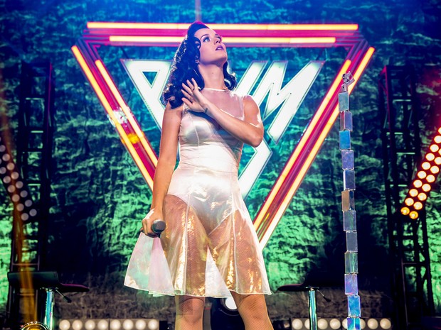 Katy Perry em show de lançamento de seu novo álbum, ‘Prism’, em Los Angeles, nos Estados Unidos (Foto: Christopher Polk/ Getty Images/ AFP)
