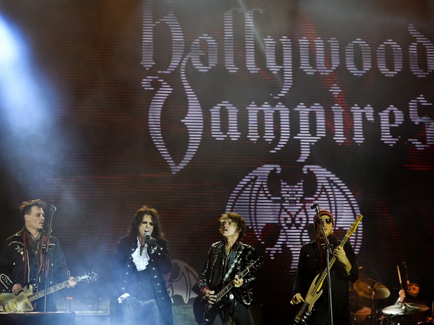 Banda Hollywood Vampires no Rock in Rio Lisboa, em Lisboa, Portugal (Foto: Patrícia de Melo Moreira/ AFP)