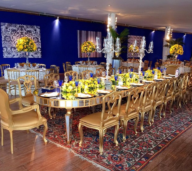 Mesas montadas para o jantar do casamento (Foto: Reprodução/Instagram)