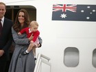 Com o filho, Príncipe William e Kate Middleton deixam a Austrália