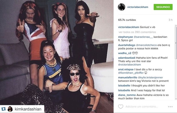 Victoria Beckham reposta foto de Kim Kardashian (Foto: Instagram / Reprodução)