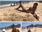 Ticiane Pinheiro exibe corpão em praia com Rafa Justus 'enterrada' na areia