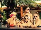 Juliana Paes comemora 36 anos à beira da piscina com champanhe