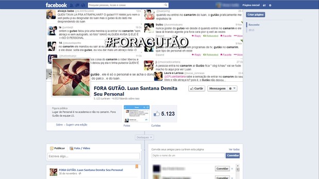 Luan Santana demita seu personal (Foto: Facebook / Reprodução)
