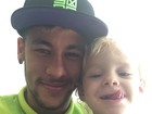 Neymar curte folga com o filho Davi Lucca: 'Papai tava com saudade'