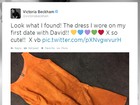 Victoria Beckham mostra roupa usada no primeiro encontro com o marido