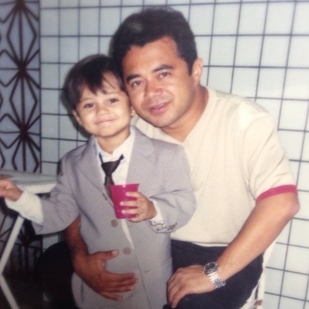Lucas Veloso ainda criança com o pai, Shaolin (Foto: Reprodução/Instagram)