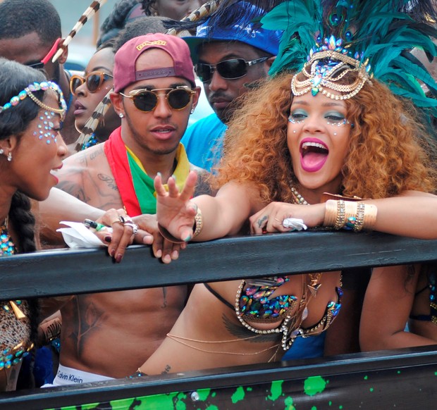 Rihanna e Lewis Hamilton (Foto: AKM-GSI)