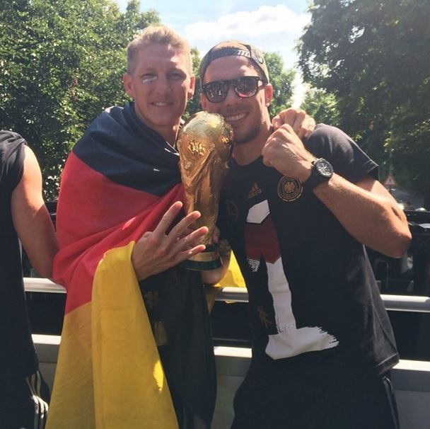 Schweinsteiger e Podolski (Foto: Instagram/Reprodução)