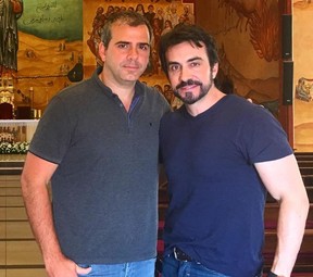 Rodrigo Alvarez com Padre Fábio de Melo na Jordânia (Foto: Reprodução/Instagram)