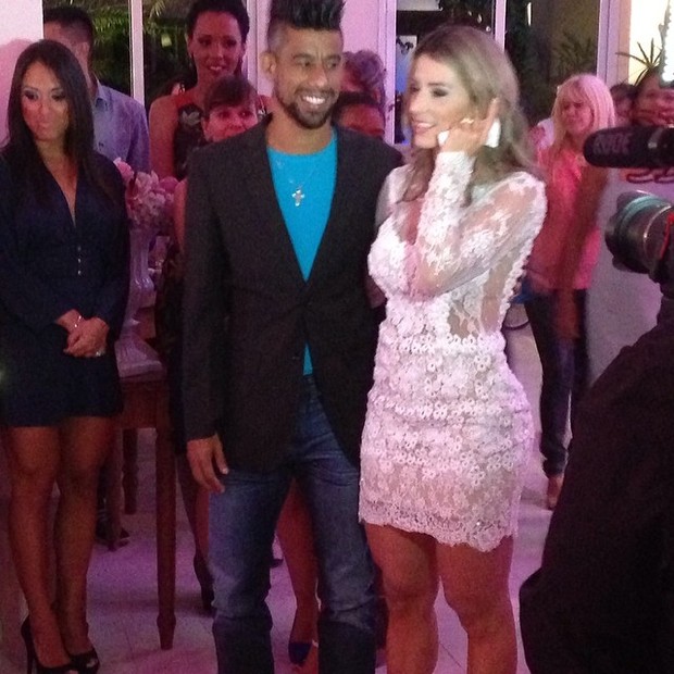 Léo Moura e Camila Silva em festa de casamento no Rio (Foto: Instagram/ Reprodução)