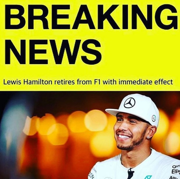 Lewis Hamilton prega peça do Dia do Mentira (Foto: Reprodução/Instagram)