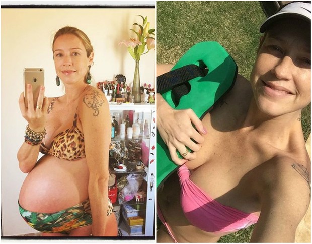 Luana Piovani antes grávida e hoje toda sequinha (Foto: Reprodução/Instagram)